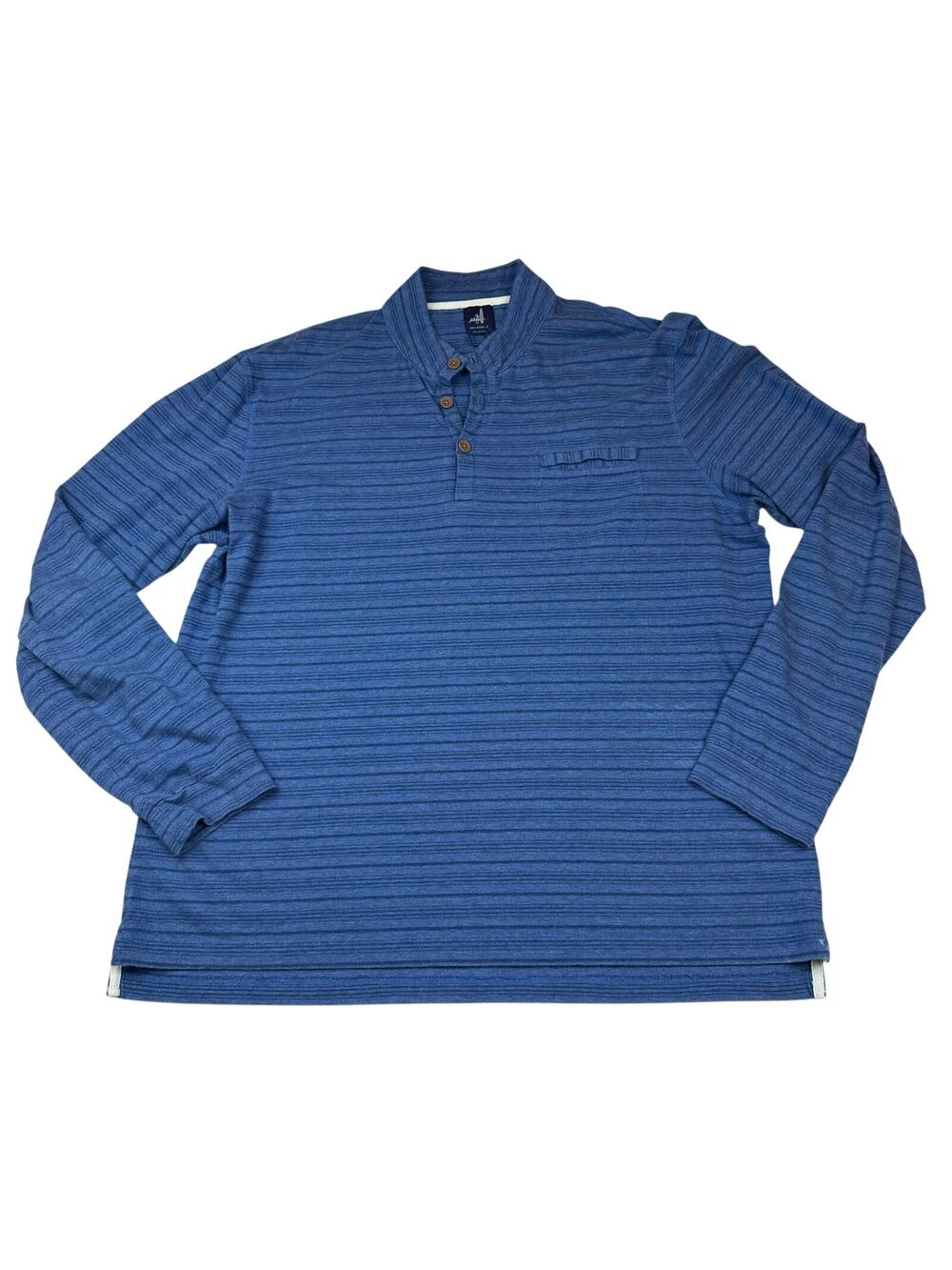 Johnnie-O Long Sleeve Polo Shirt XL Blue Striped